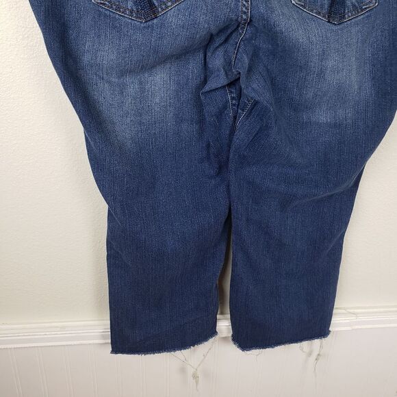 Women's Plus Size Lane Bryant Simply Straight Cut Off Frayed Denim Jeans Pants - Picture 6 of 11